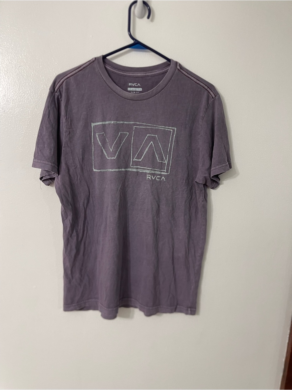 RVCA Men's Washed Purple Logo Short Sleeve Tee